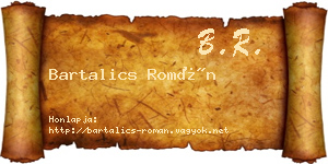 Bartalics Román névjegykártya